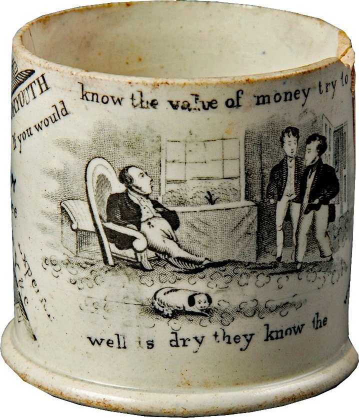Lessons on morality scribed on a drinking cup.
